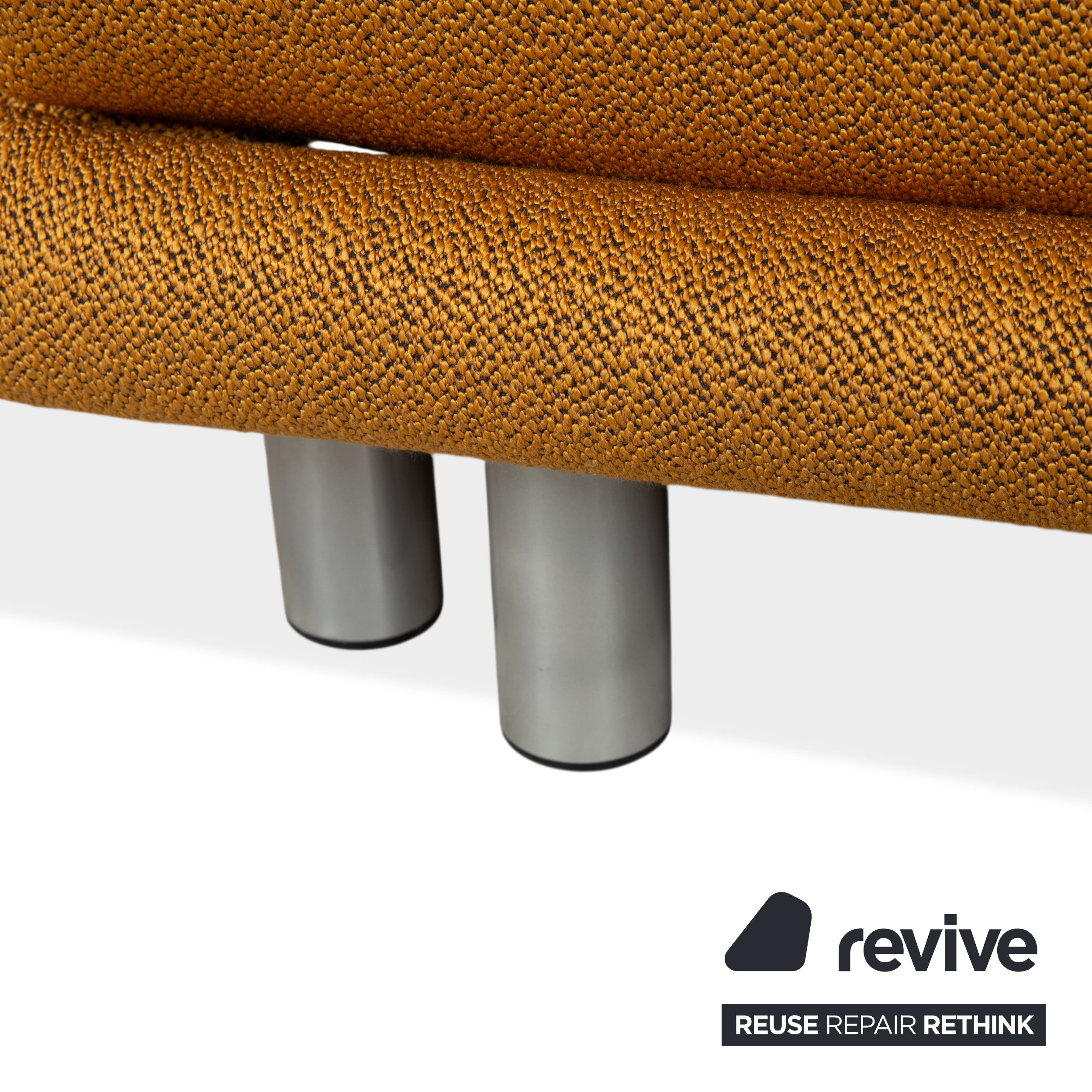Ligne Roset Multy Tissu Trois places Doré fonction couchage manuelle piètement argenté canapé neuf
