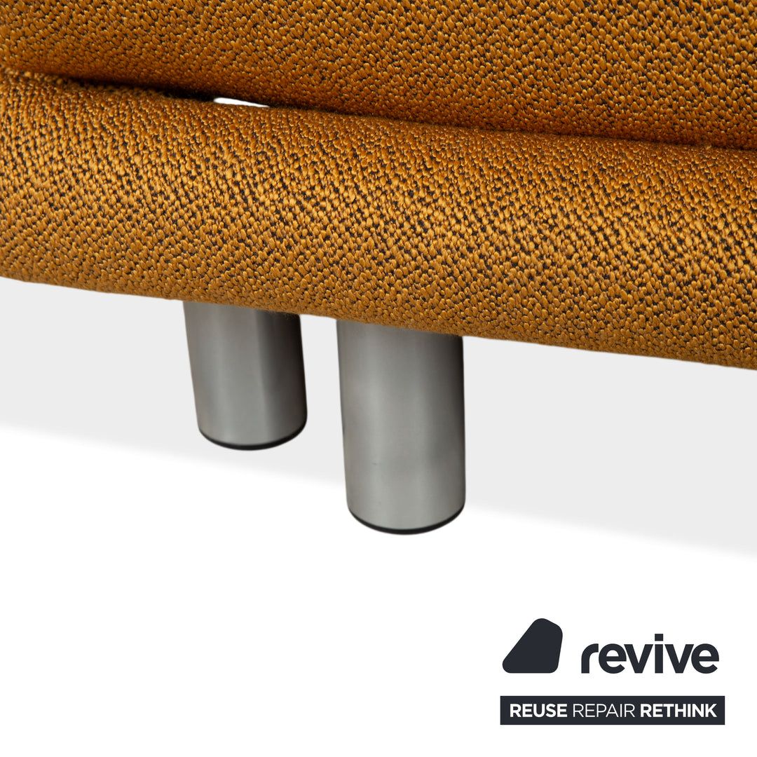 Ligne Roset Multy Tissu Trois places Doré fonction couchage manuelle piètement argenté canapé neuf