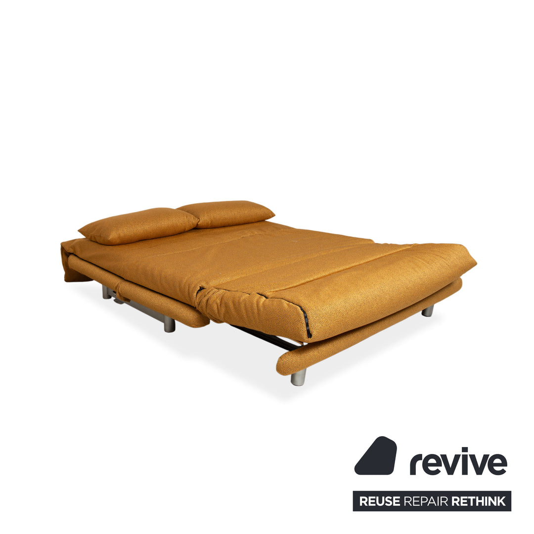 Ligne Roset Multy Tissu Trois places Doré fonction couchage manuelle piètement argenté canapé neuf