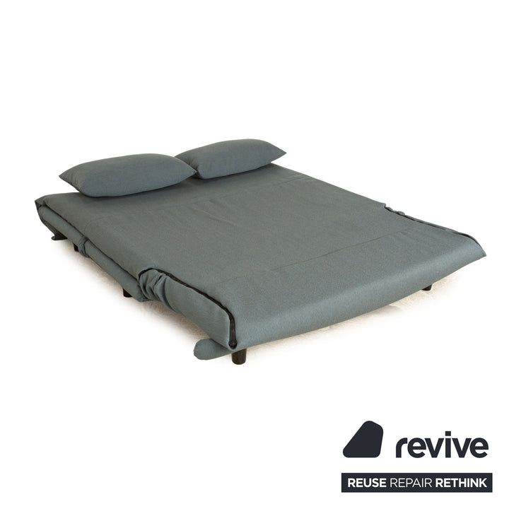 ligne roset Multy Stoff Dreisitzer Grau Blau manuelle Funktion Sofa Couch Schlafsofa Neubezug
