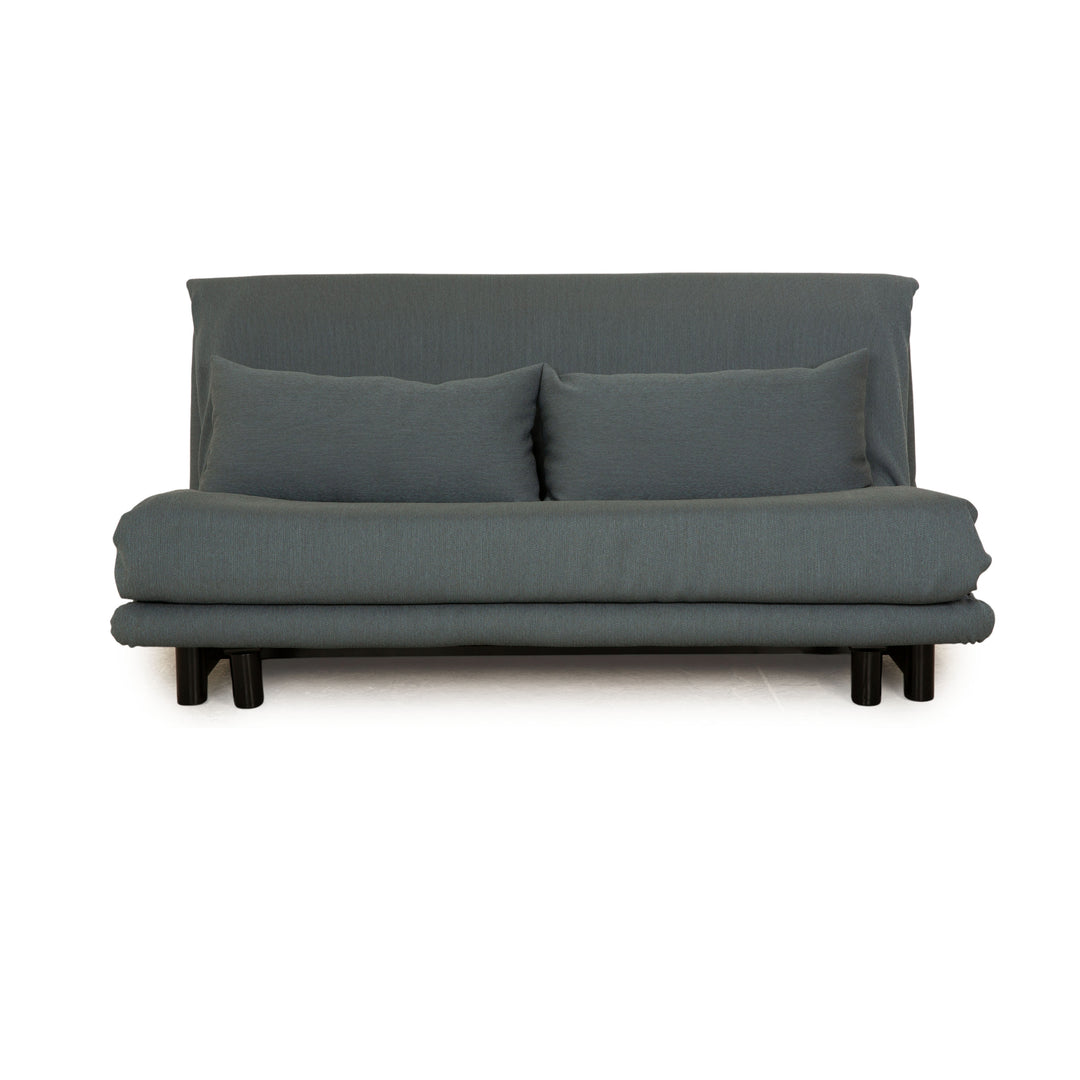 ligne roset Multy Stoff Dreisitzer Grau Blau manuelle Funktion Sofa Couch Schlafsofa Neubezug