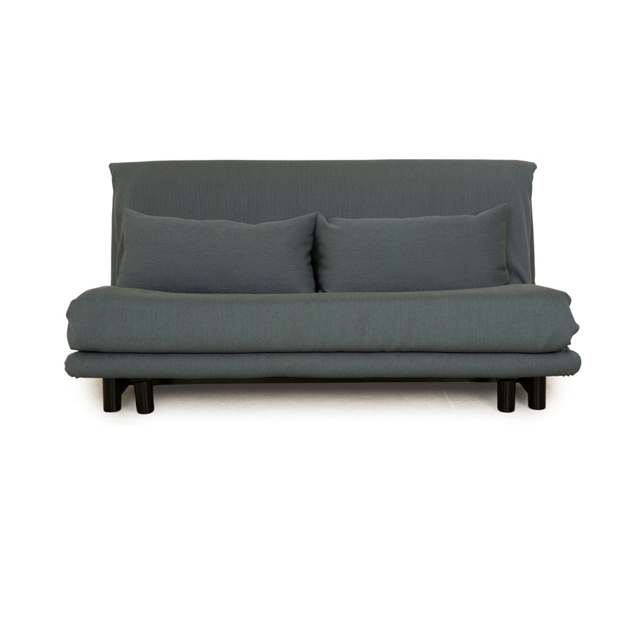 ligne roset Multy Stoff Dreisitzer Grau Blau manuelle Funktion Sofa Couch Schlafsofa Neubezug