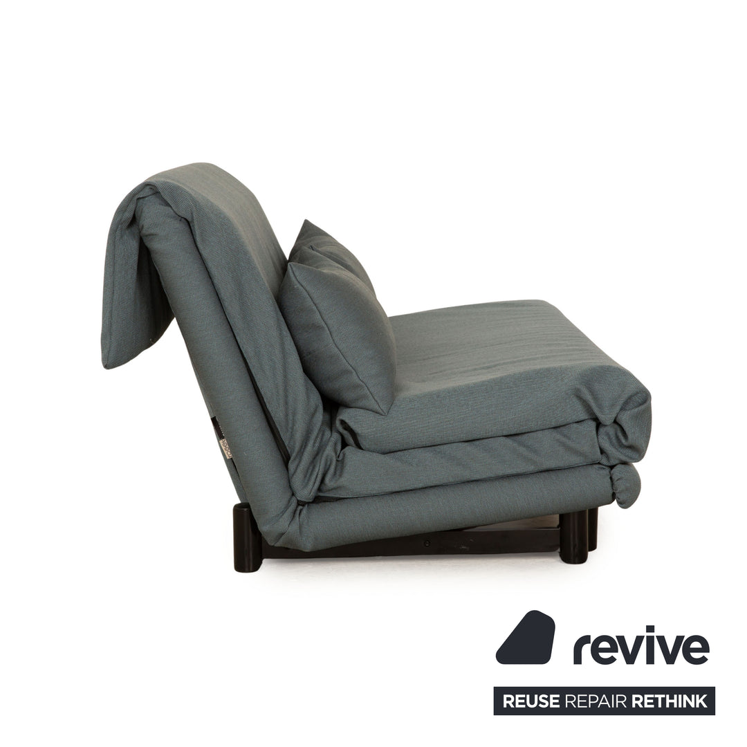 ligne roset Multy Stoff Dreisitzer Grau Blau manuelle Funktion Sofa Couch Schlafsofa Neubezug