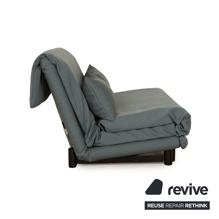 ligne roset Multy Stoff Dreisitzer Grau Blau manuelle Funktion Sofa Couch Schlafsofa Neubezug