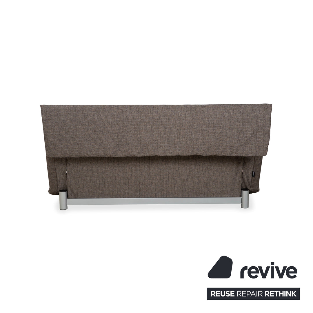 Ligne Roset Multy Stoff Dreisitzer Grau Braun Beige Taupe manuelle Funktion Sofa Couch Schlafsofa Neubezug