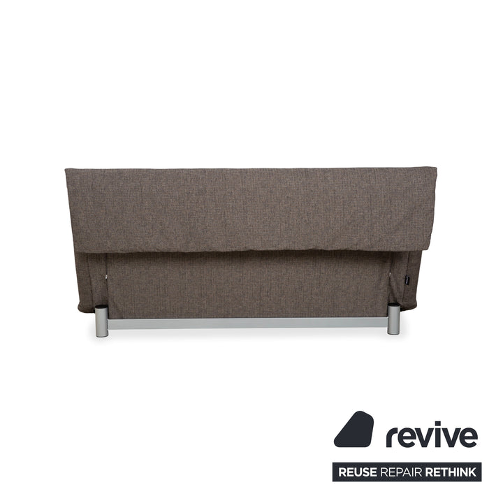 Ligne Roset Multy Stoff Dreisitzer Grau Braun Beige Taupe manuelle Funktion Sofa Couch Schlafsofa Neubezug