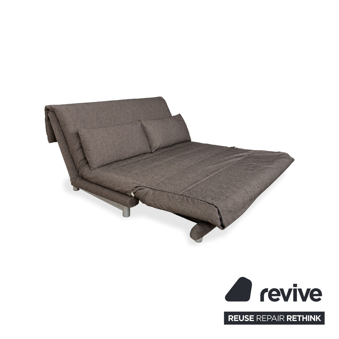 Ligne Roset Multy Stoff Dreisitzer Grau Braun Beige Taupe manuelle Funktion Sofa Couch Schlafsofa Neubezug