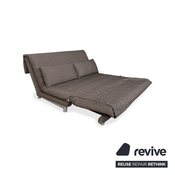 Ligne Roset Multy Stoff Dreisitzer Grau Braun Beige Taupe manuelle Funktion Sofa Couch Schlafsofa Neubezug