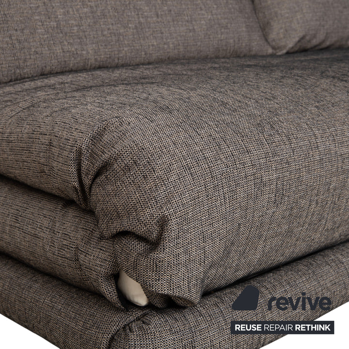 Ligne Roset Multy Stoff Dreisitzer Grau Braun Beige Taupe manuelle Funktion Sofa Couch Schlafsofa Neubezug