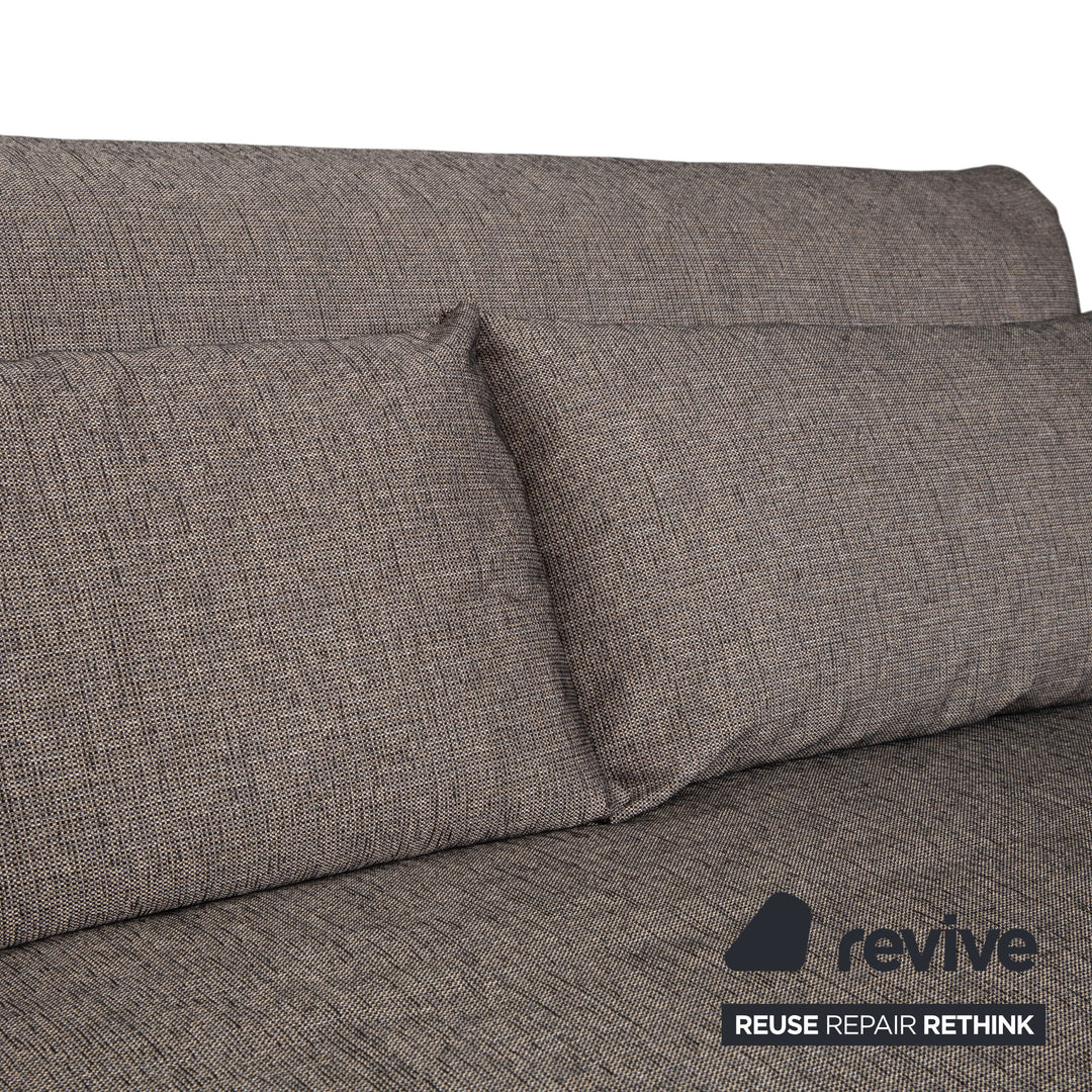 Ligne Roset Multy Stoff Dreisitzer Grau Braun Beige Taupe manuelle Funktion Sofa Couch Schlafsofa Neubezug