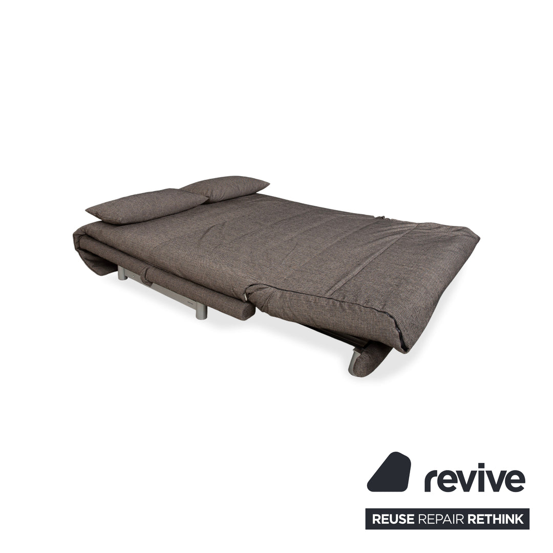 Ligne Roset Multy Fabric Three-Seater Grey Brown Beige Taupe Manual Function Sofa Couch Sofa Bed New Upholstery