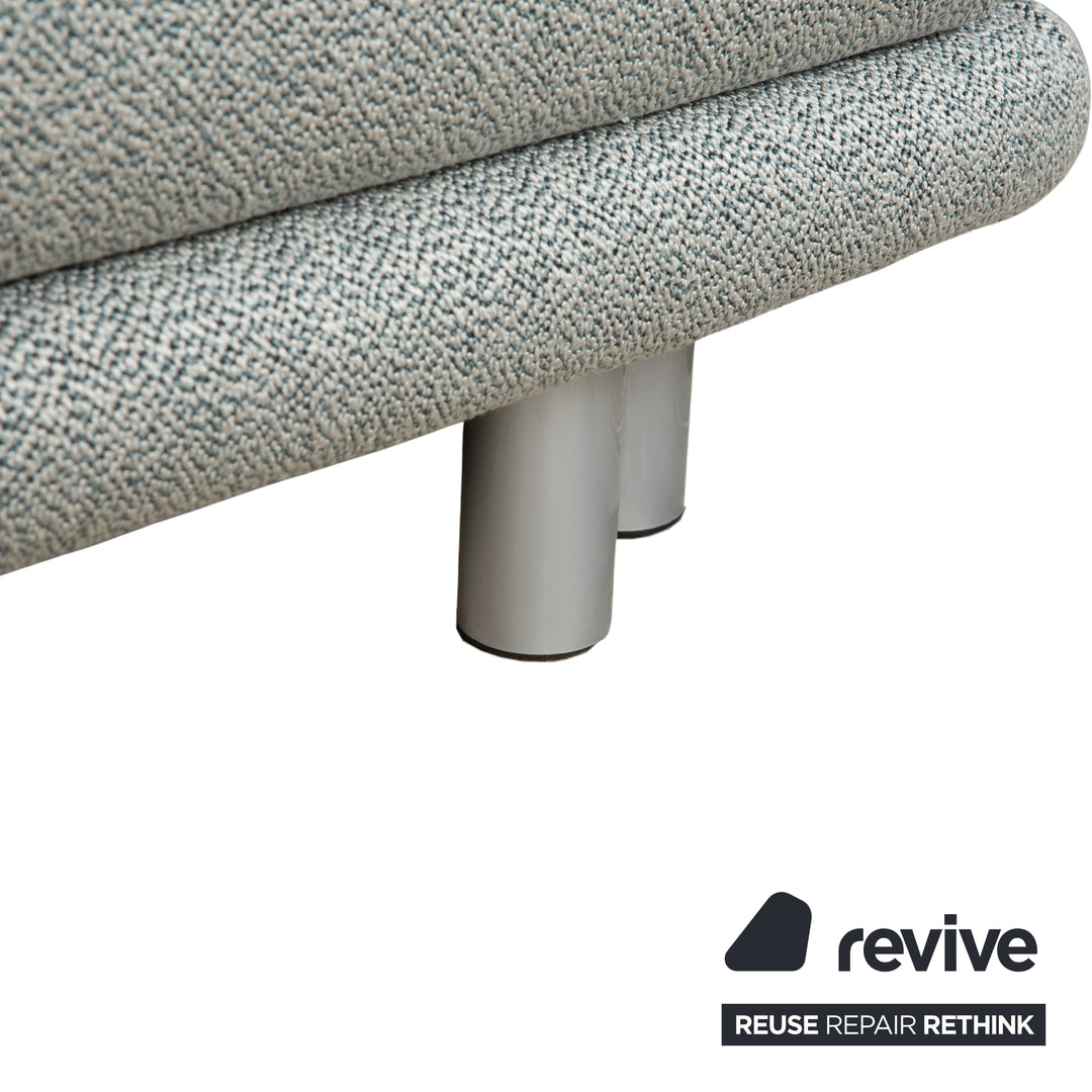 Ligne Roset Multy Stoff Dreisitzer Grau Grün Türkis Schlaffunktion Neubezug