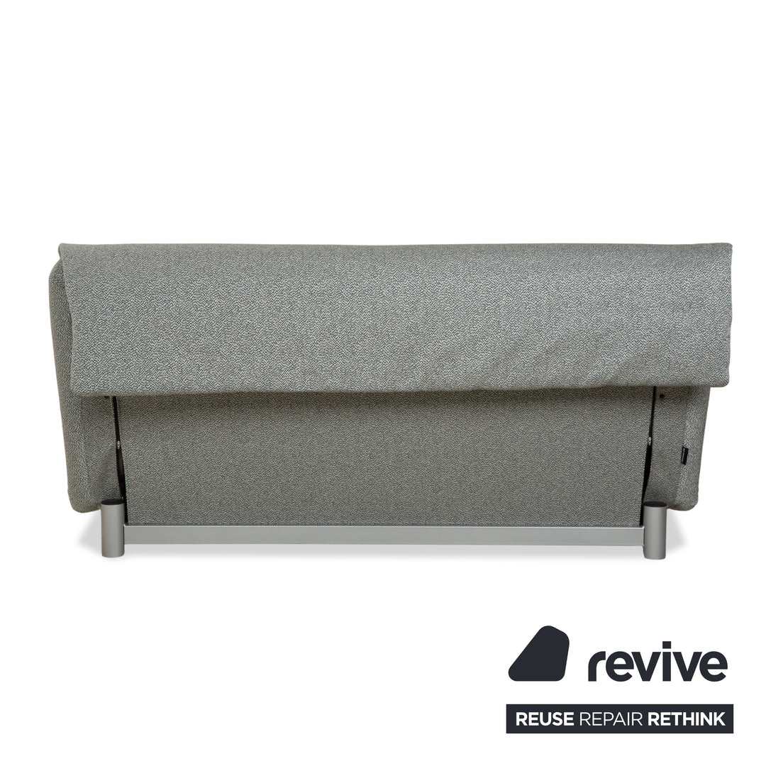 Ligne Roset Multy Stoff Dreisitzer Grau Grün Türkis Schlaffunktion Neubezug