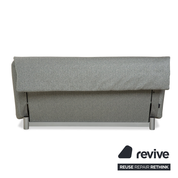 Ligne Roset Multy Stoff Dreisitzer Grau Grün Türkis Schlaffunktion Neubezug