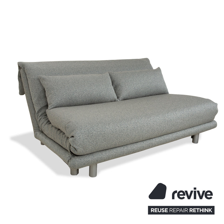 Ligne Roset Multy Stoff Dreisitzer Grau Grün Türkis Schlaffunktion Neubezug