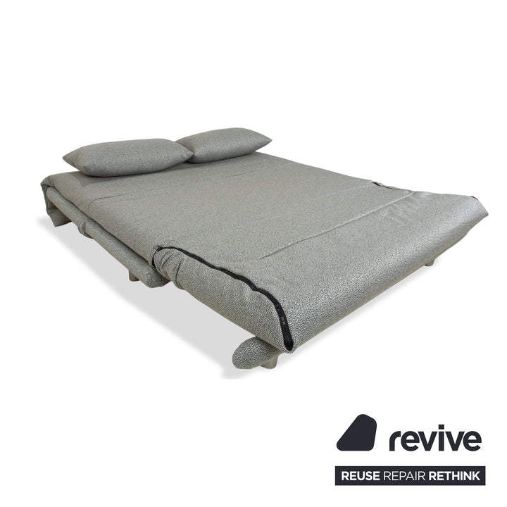 Ligne Roset Multy Stoff Dreisitzer Grau Grün Türkis Schlaffunktion Neubezug