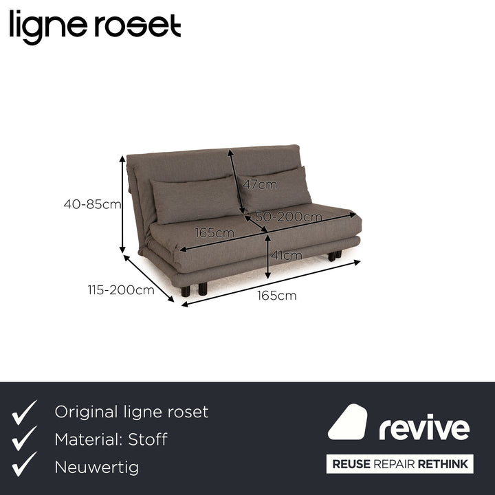 ligne roset Multy stof driezitsbank grijs handmatige functie slaapbank bank opnieuw bekleed