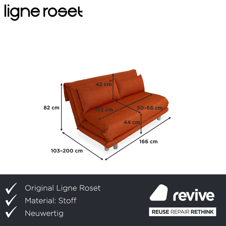 Ligne Roset Multy Stoff Dreisitzer Grau manuelle Schlaffunktion Gestellt Silber Sofa Couch