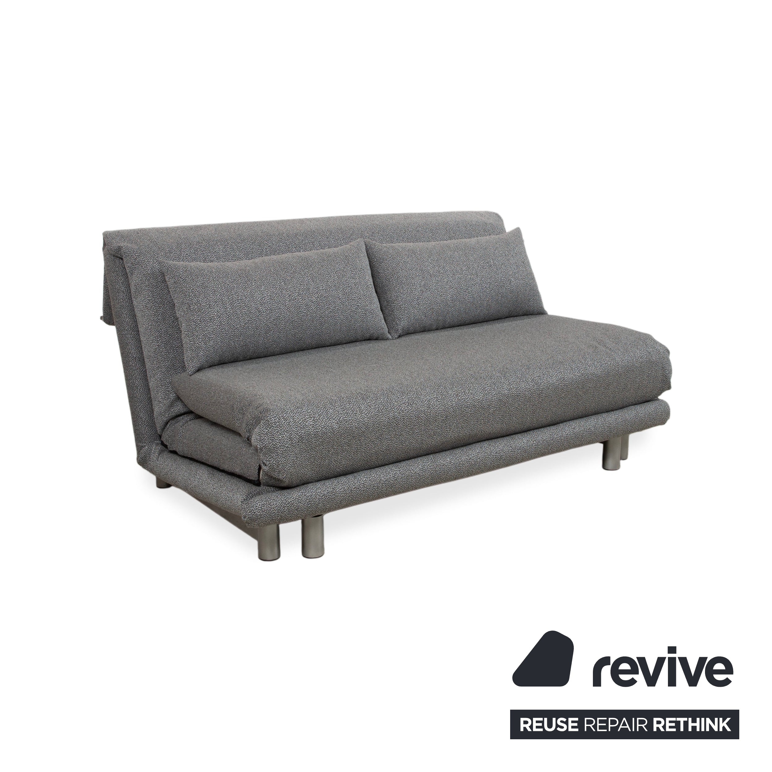 Ligne Roset Multy Stoff Dreisitzer Grau manuelle Schlaffunktion Neubezug GLOW 534