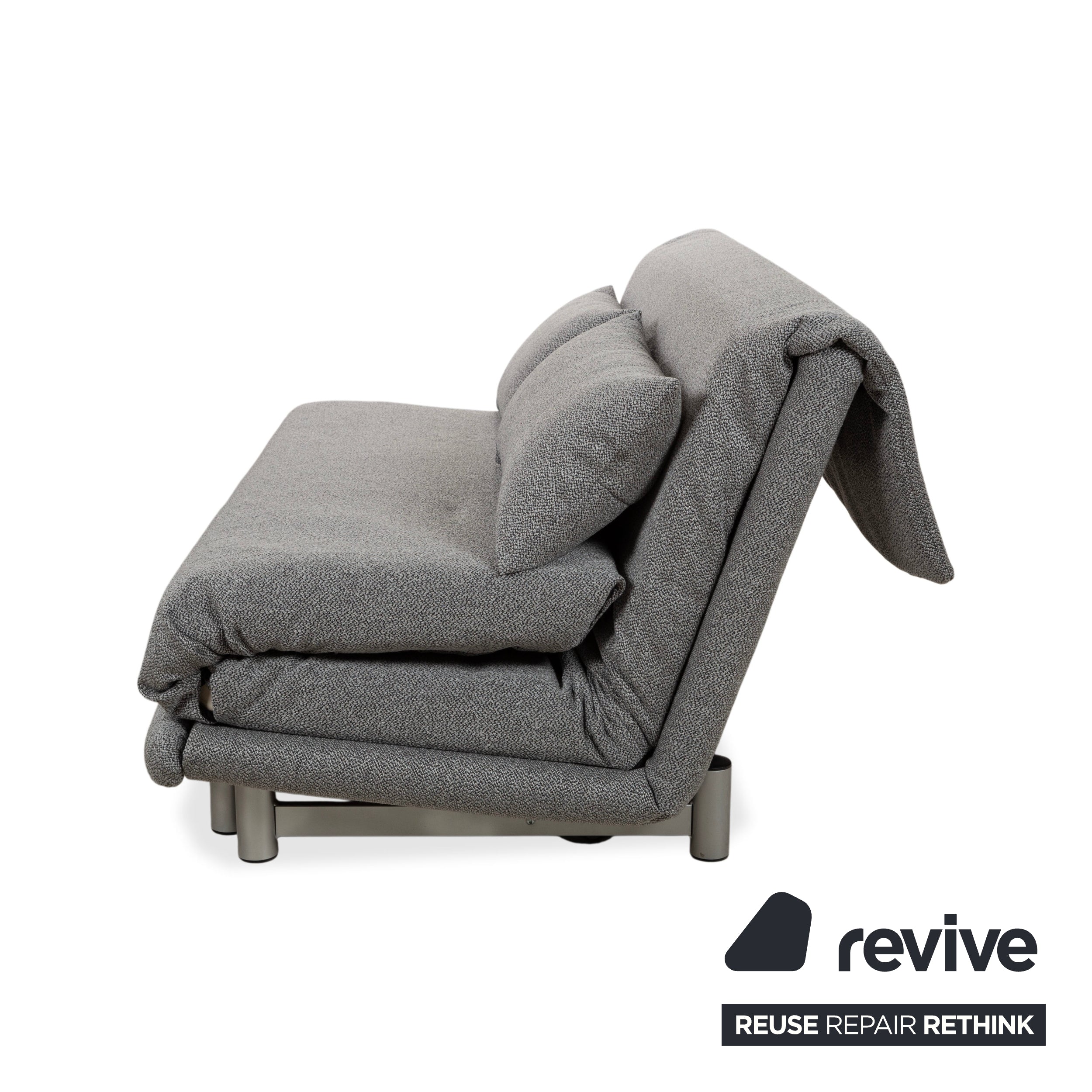 Ligne Roset Multy Stoff Dreisitzer Grau manuelle Schlaffunktion Neubezug GLOW 534