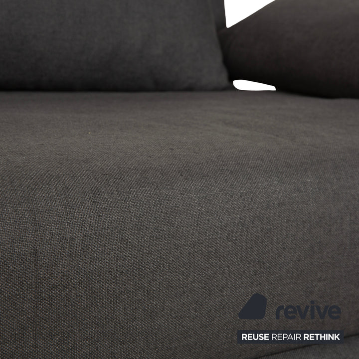 Ligne Roset Multy Stoff Dreisitzer Grau manuelle Schlaffunktion Sofa Couch Neubezug