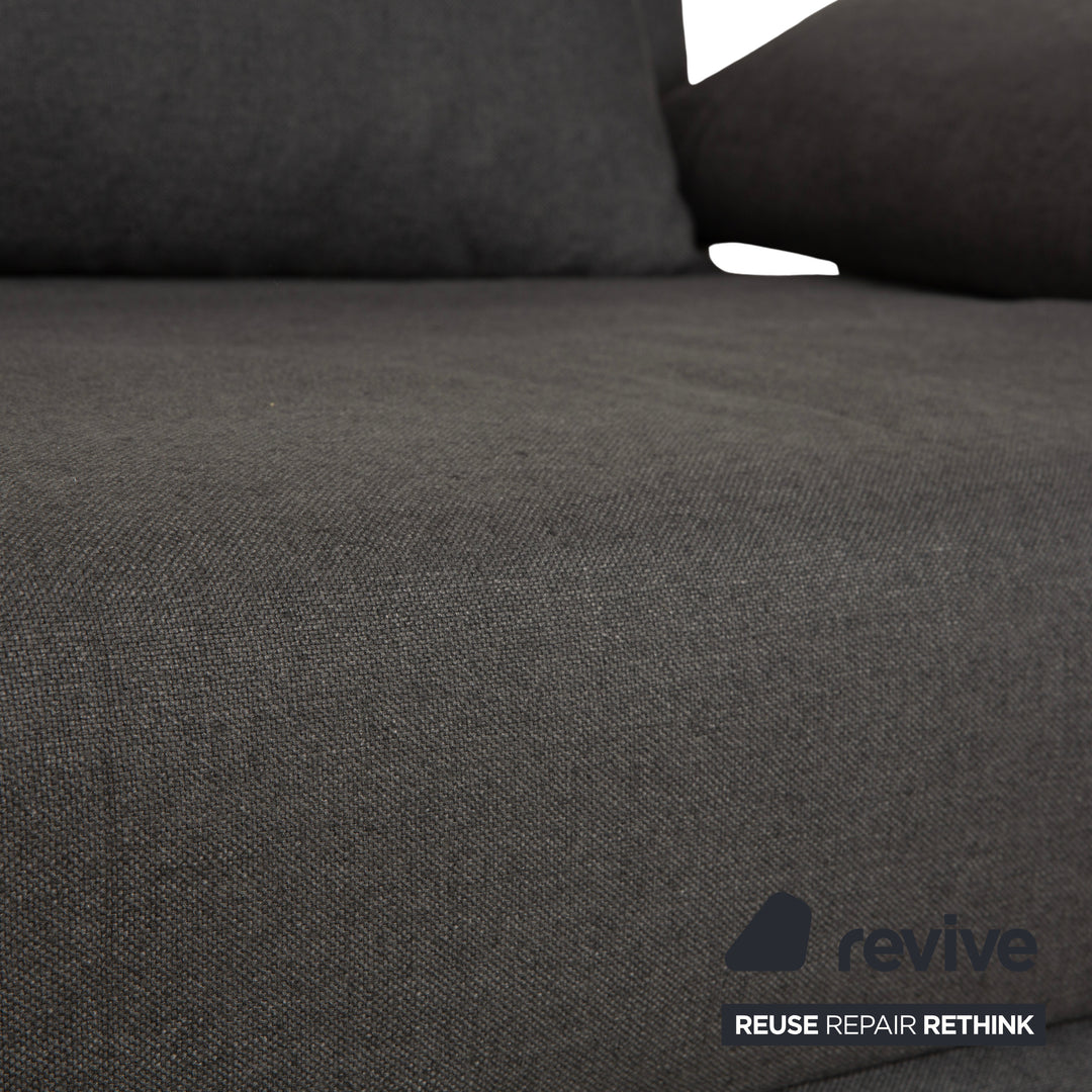 Ligne Roset Multy Stoff Dreisitzer Grau manuelle Schlaffunktion Sofa Couch Neubezug