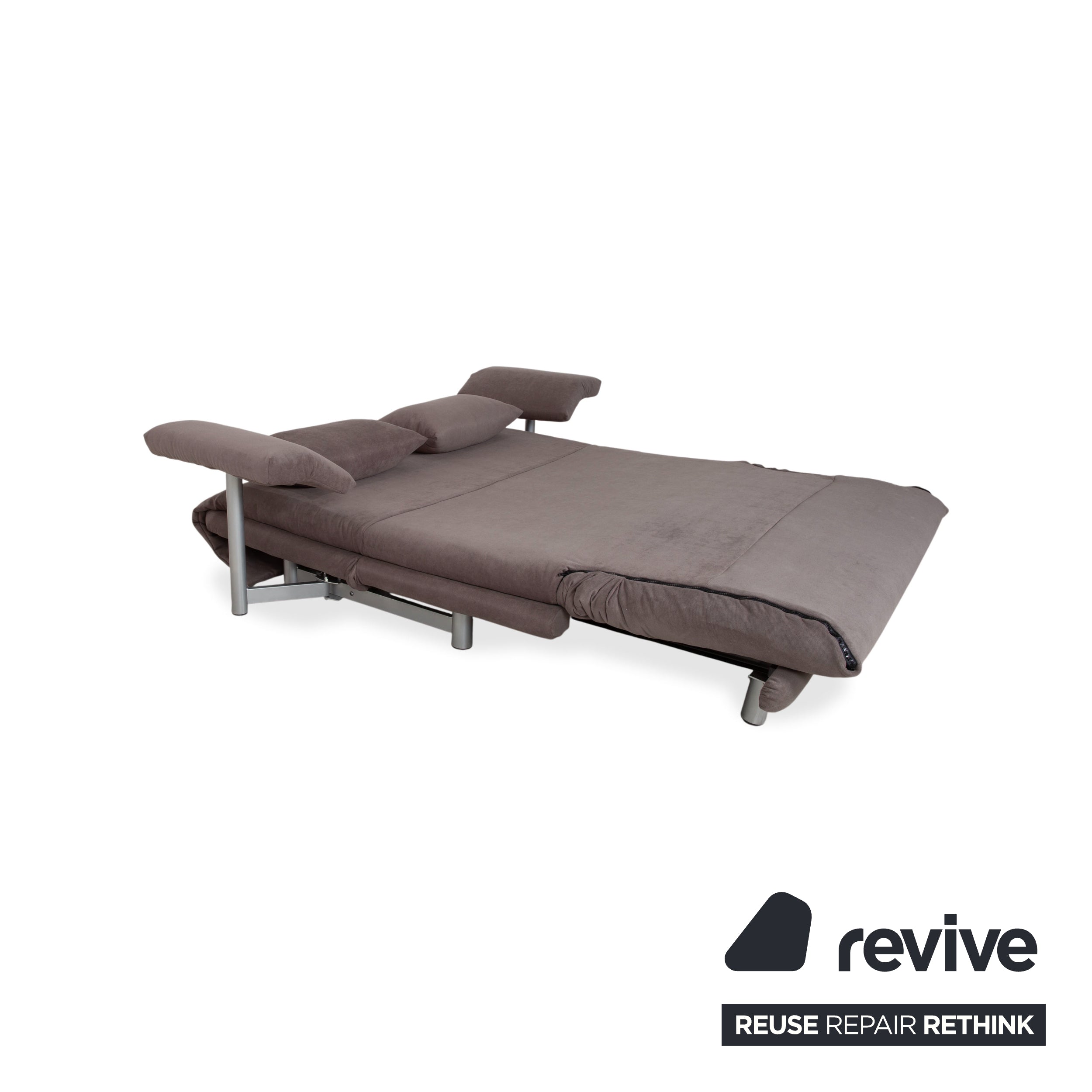 Ligne Roset Multy Tissu Trois places Gris Taupe Fonction couchage manuel Canapé Refait à neuf