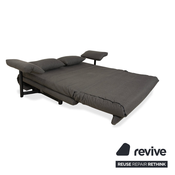 Ligne Roset Multy Stoff Dreisitzer Grau manuelle Schlaffunktion Sofa Couch Neubezug