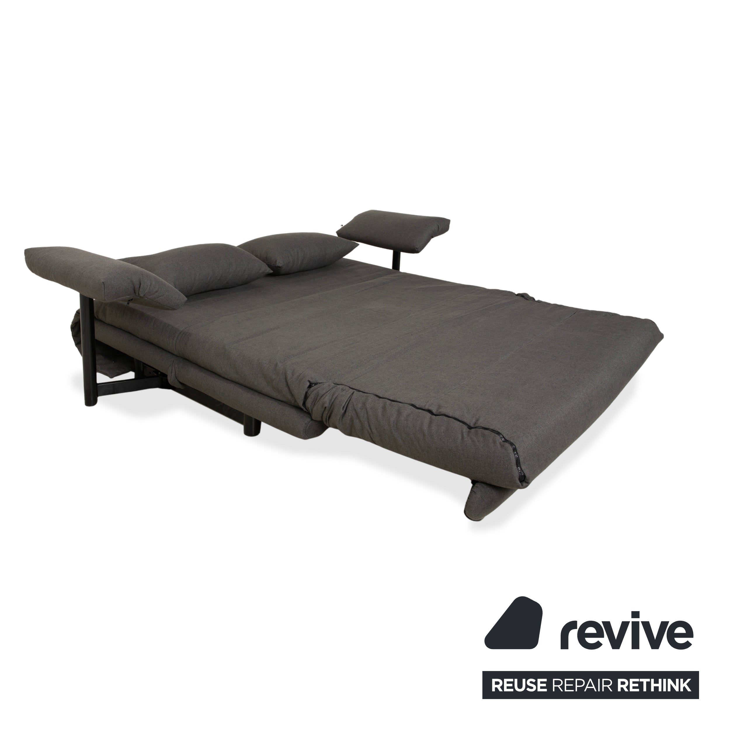 Ligne Roset Multy Stoff Dreisitzer Grau manuelle Schlaffunktion Sofa Couch Neubezug