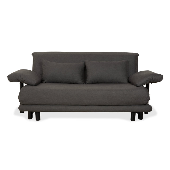 Ligne Roset Multy Stoff Dreisitzer Grau manuelle Schlaffunktion Sofa Couch Neubezug