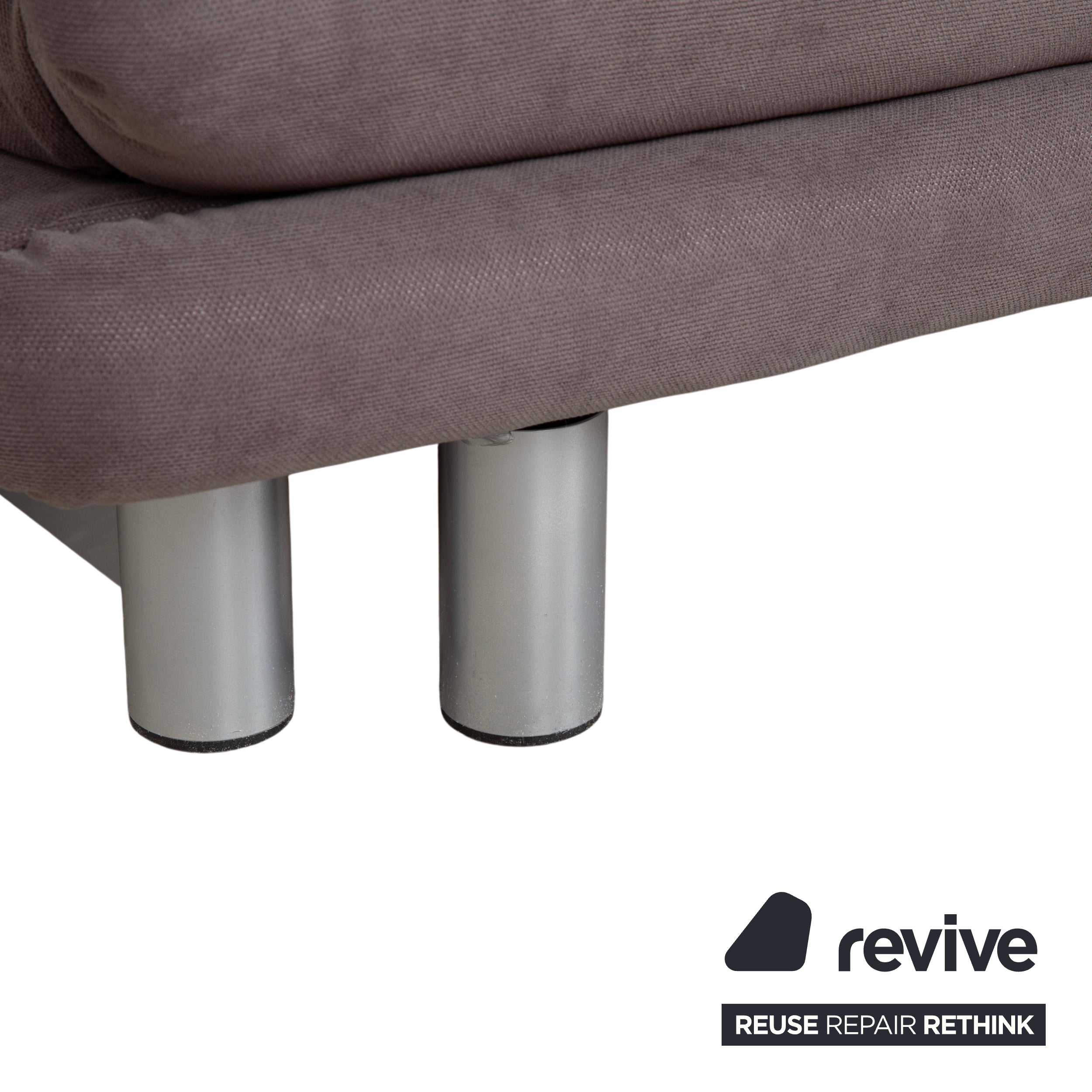 Ligne Roset Multy Tissu Trois places Gris Taupe Fonction couchage manuel Canapé Refait à neuf