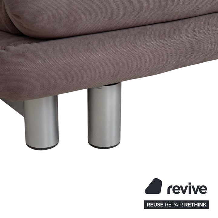 Ligne Roset Multy Fabric Three-Seater Sofa Grey Taupe Manual Sleeping Function Sofa Couch New Upholstery