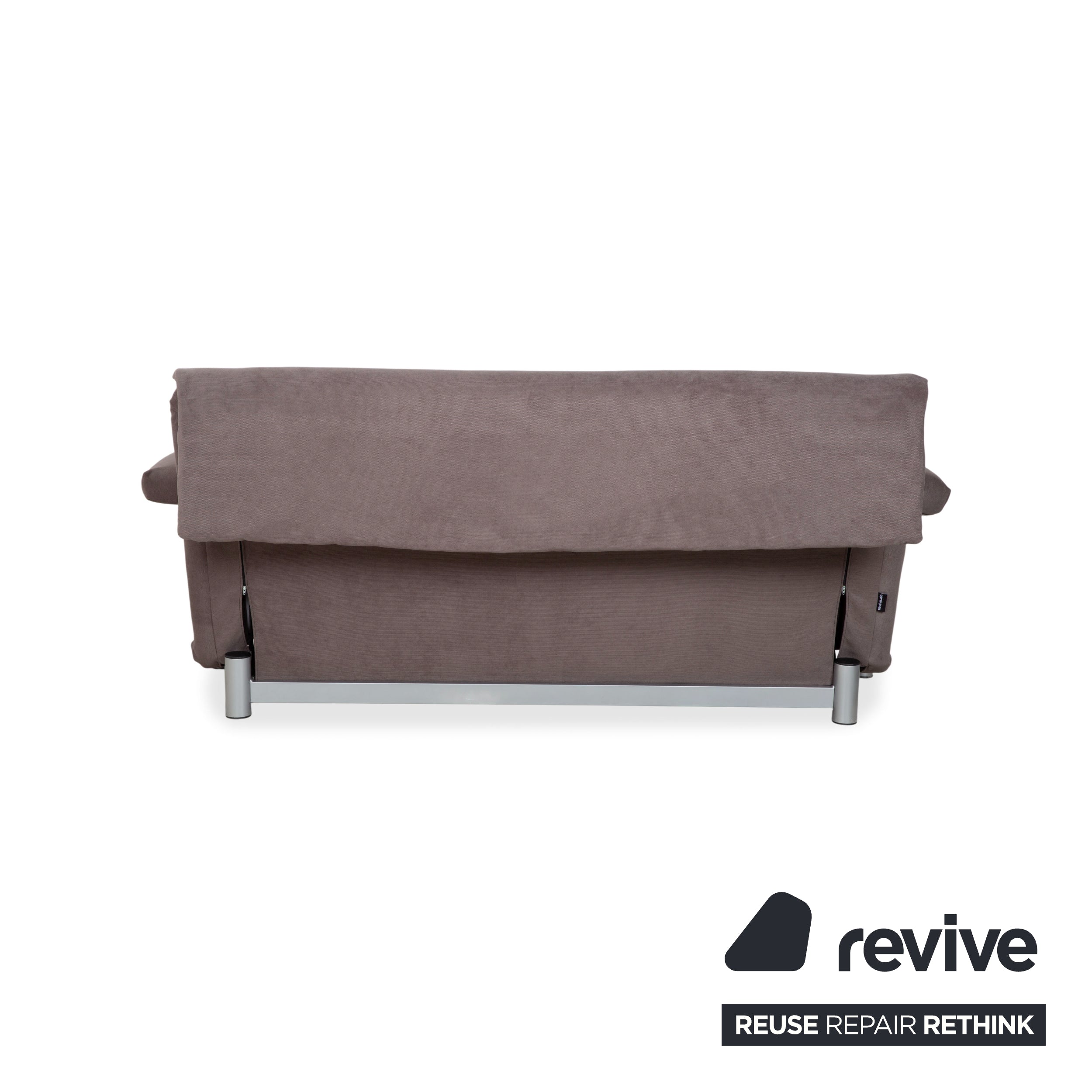 Ligne Roset Multy Tissu Trois places Gris Taupe Fonction couchage manuel Canapé Refait à neuf
