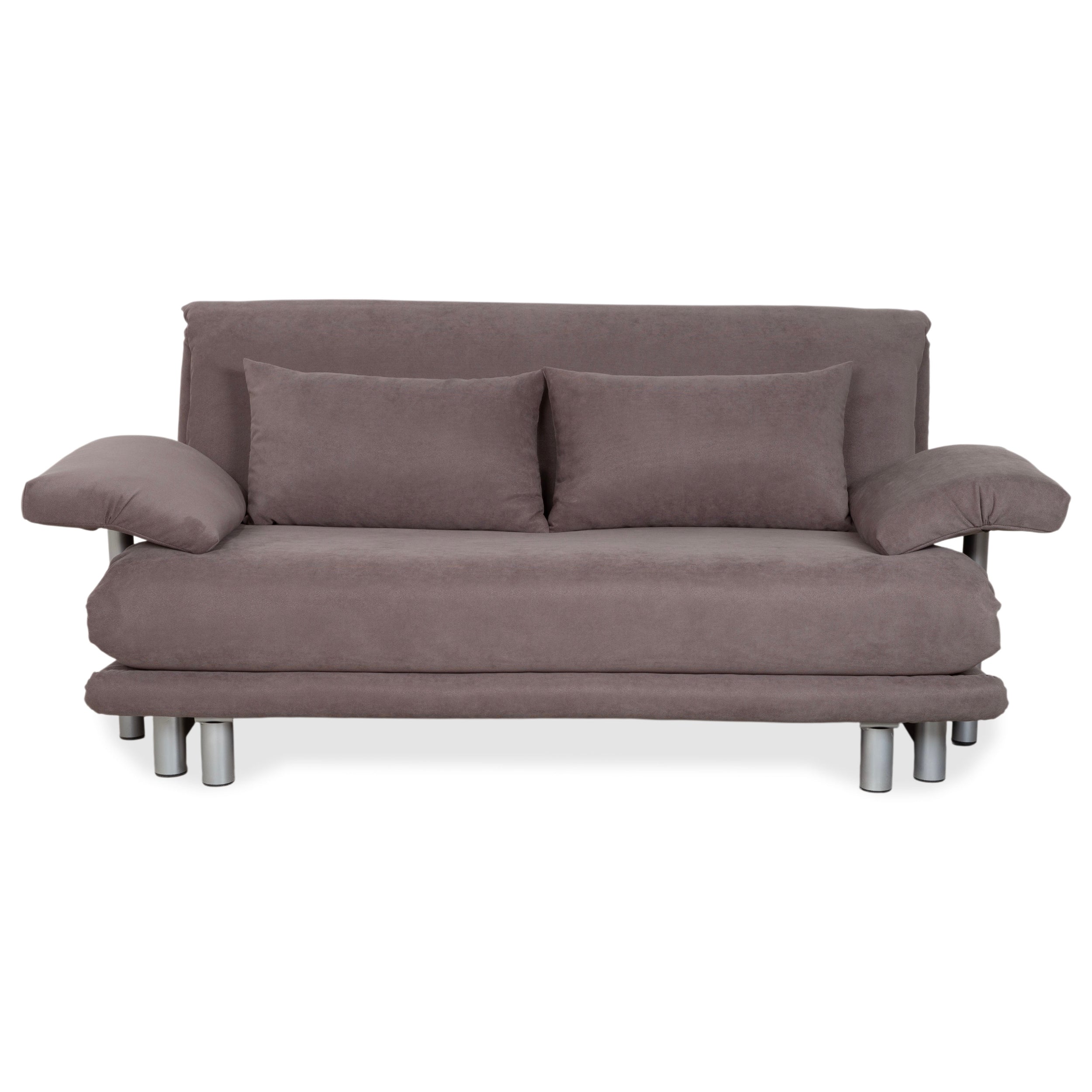 Ligne Roset Multy Tissu Trois places Gris Taupe Fonction couchage manuel Canapé Refait à neuf