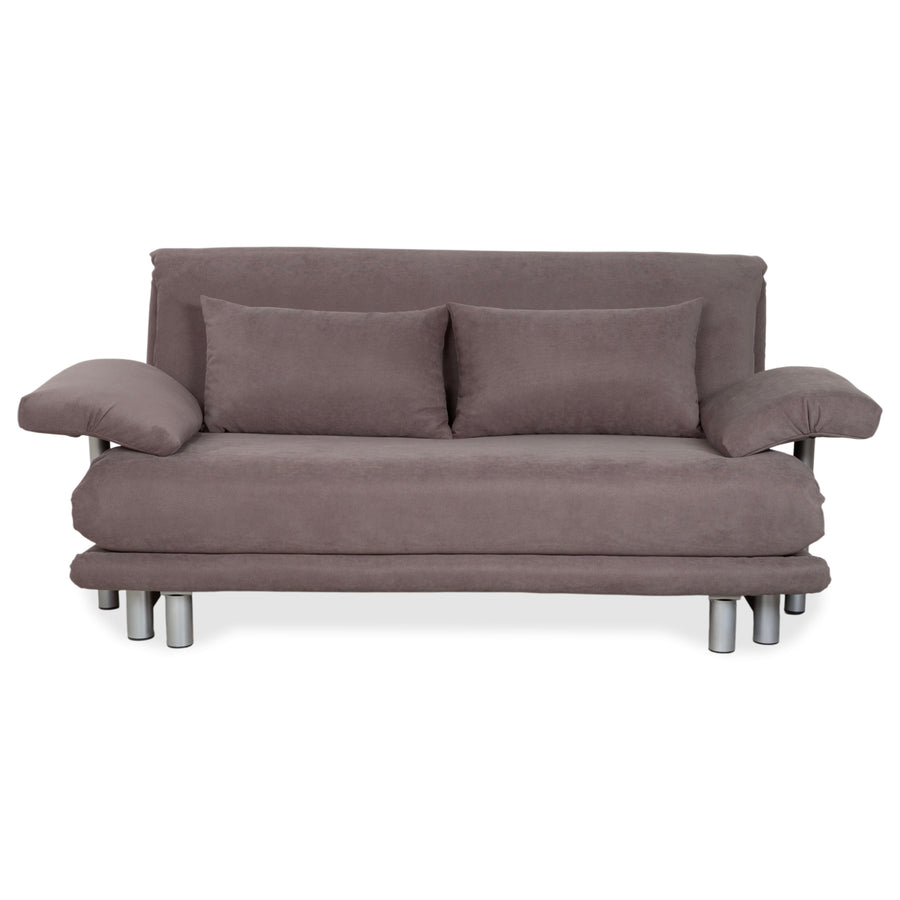 Ligne Roset Multy Stoff Dreisitzer Grau Taupe manuelle Schlaffunktion Sofa Couch Neubezug