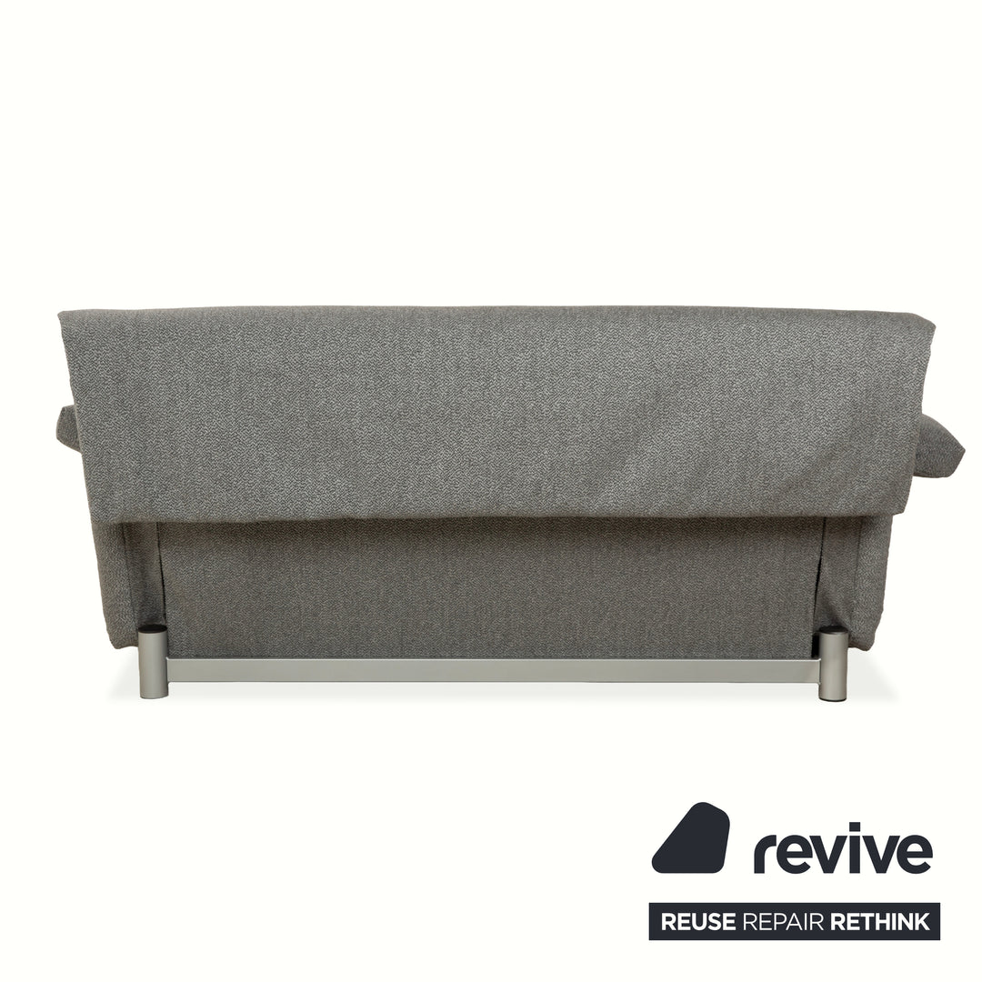 Ligne Roset Multy Stoff Dreisitzer Grau manuelle Schlaffunktion Sofa Couch Neubezug inkl. Armlehnen
