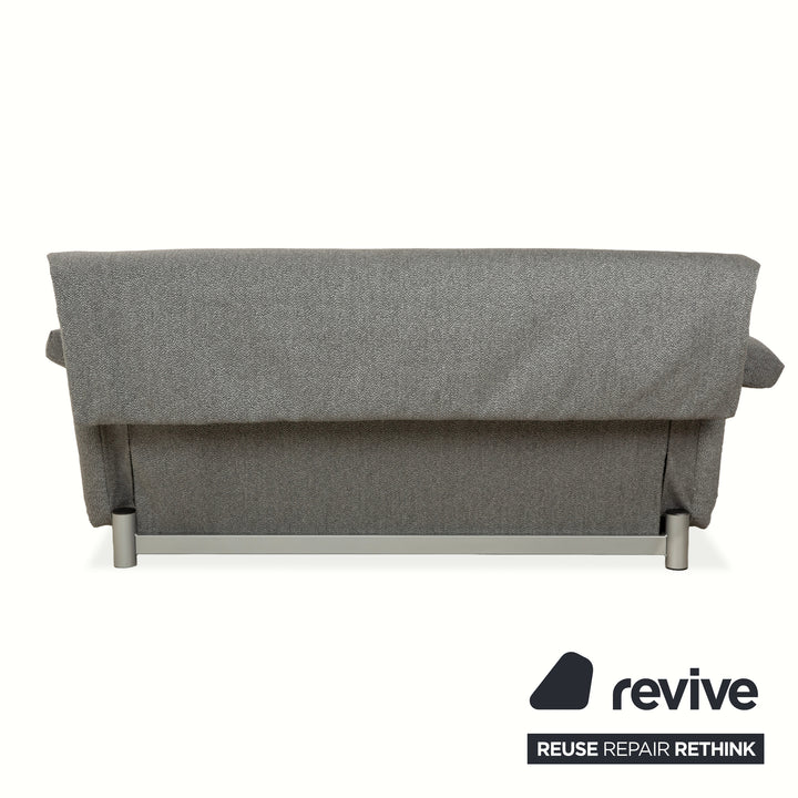 Ligne Roset Multy Stoff Dreisitzer Grau manuelle Schlaffunktion Sofa Couch Neubezug inkl. Armlehnen