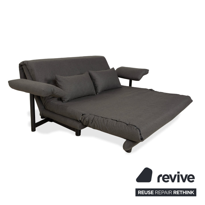 Ligne Roset Multy fabric three-seater grey manual sleeper function sofa couch reupholstery