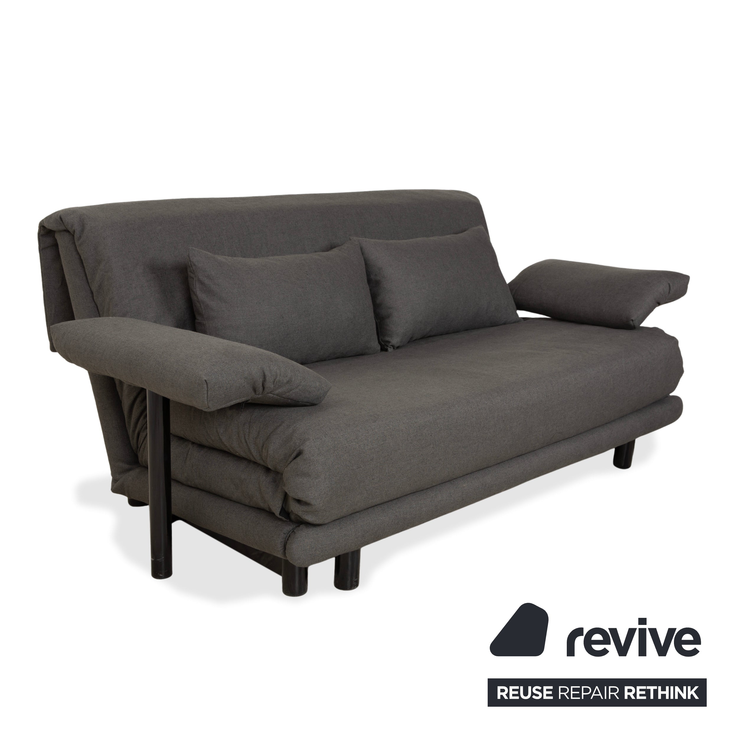 Réfection du canapé-lit manuel trois places Ligne Roset Multy en tissu gris