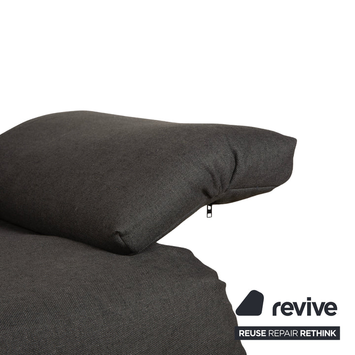 Ligne Roset Multy Stoff Dreisitzer Grau manuelle Schlaffunktion Sofa Couch Neubezug