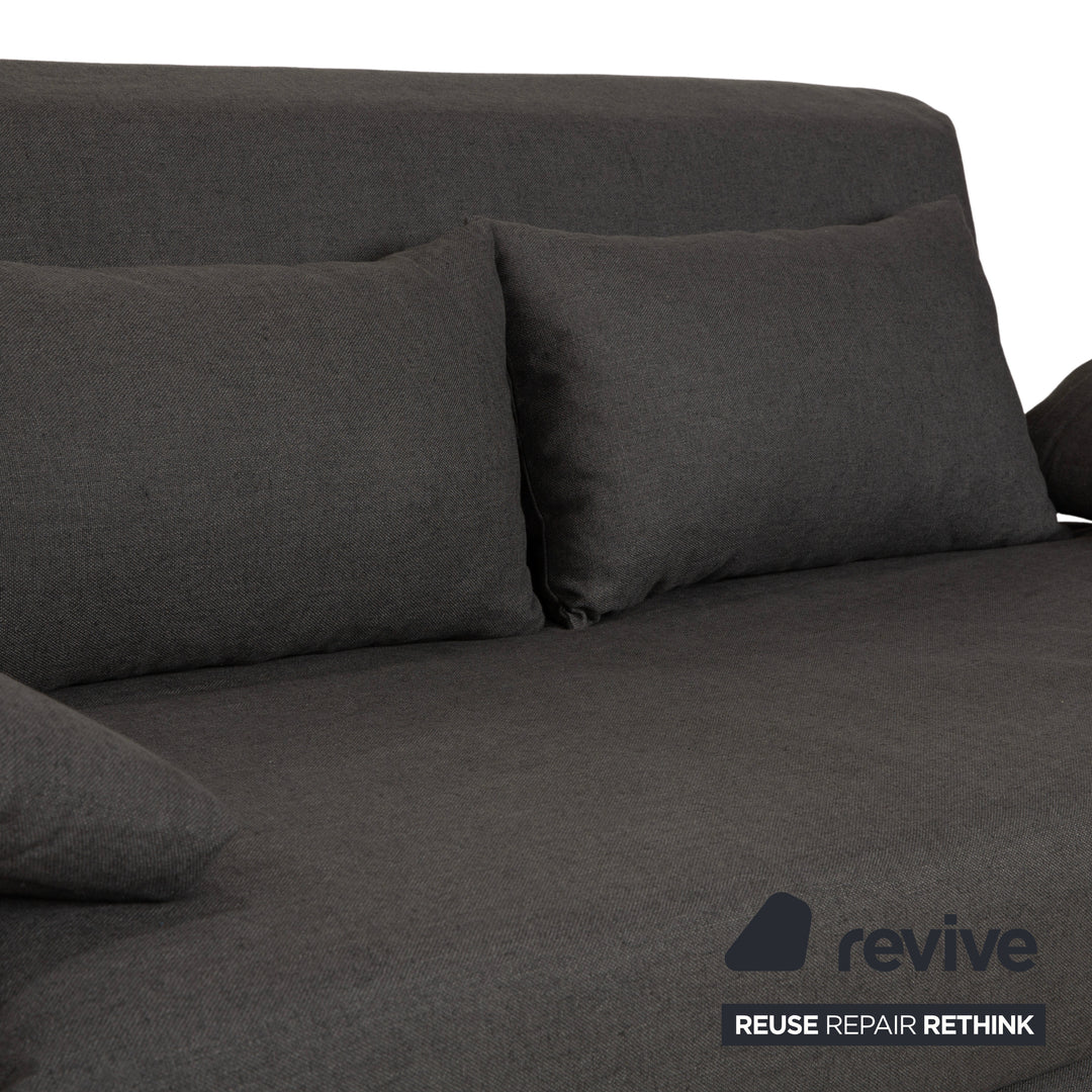 Ligne Roset Multy Stoff Dreisitzer Grau manuelle Schlaffunktion Sofa Couch Neubezug