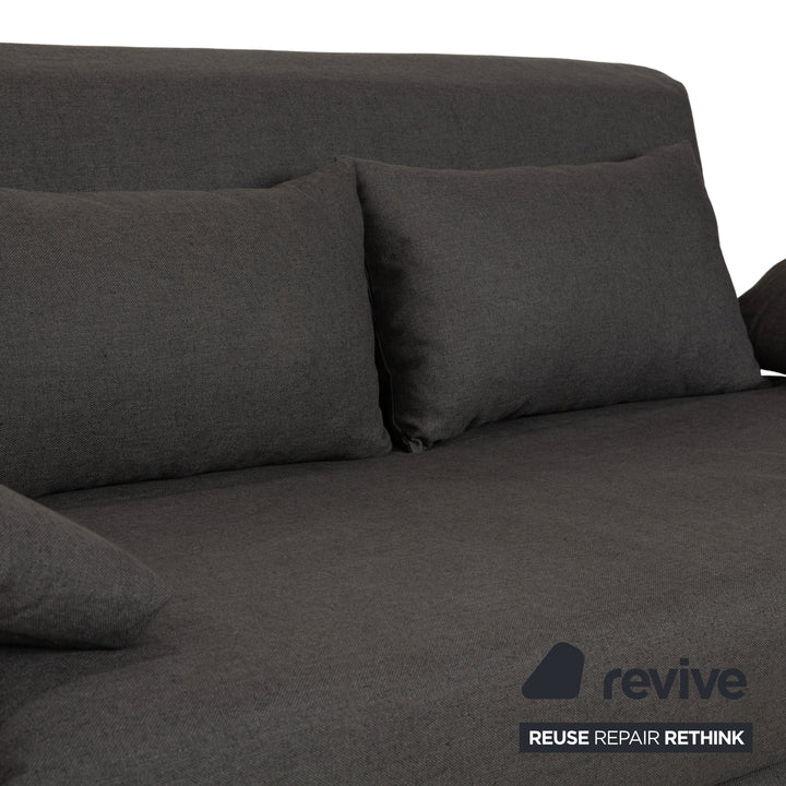 Ligne Roset Multy Stoff Dreisitzer Grau manuelle Schlaffunktion Sofa Couch Neubezug