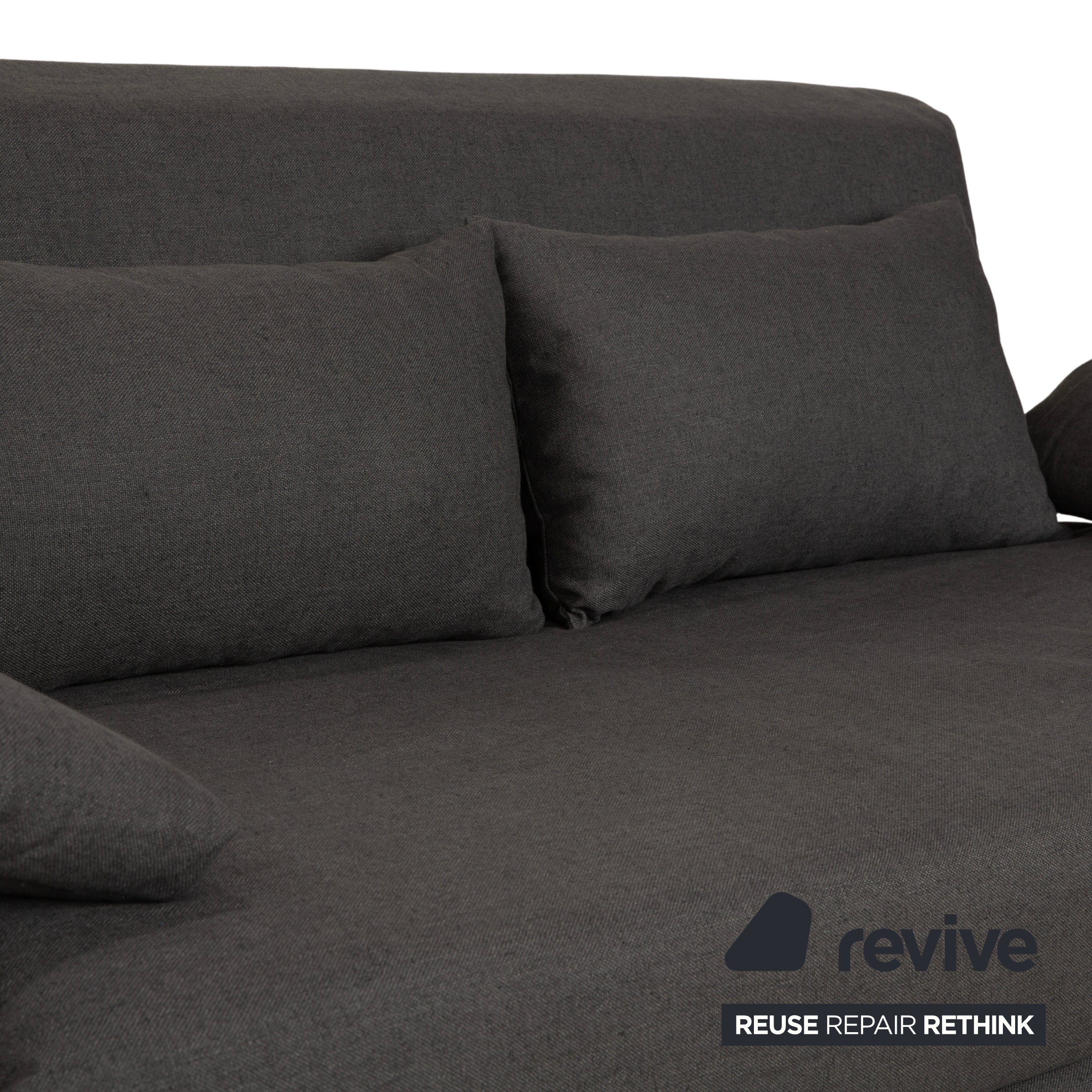 Ligne Roset Multy Stoff Dreisitzer Grau manuelle Schlaffunktion Sofa Couch Neubezug