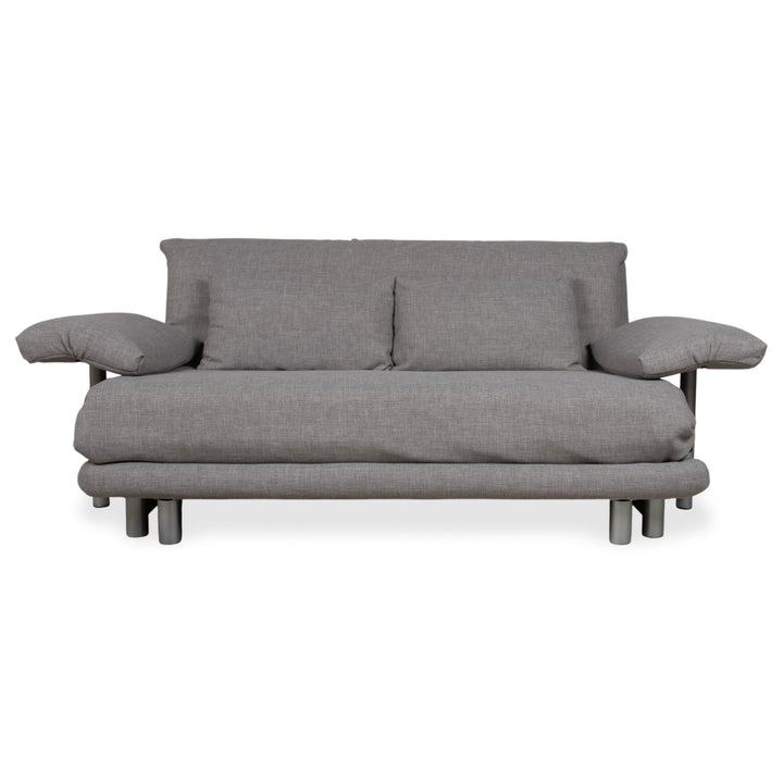 Ligne Roset Multy Stoff Dreisitzer Grau Sofa Couch manuelle Funktion Neubezug mit Armlehnen VIVO 601