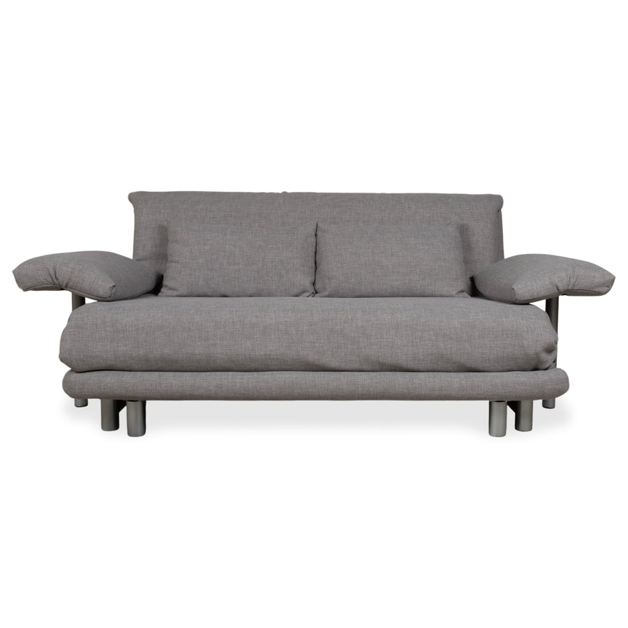 Ligne Roset Multy Stoff Dreisitzer Grau Sofa Couch manuelle Funktion Neubezug mit Armlehnen VIVO 601