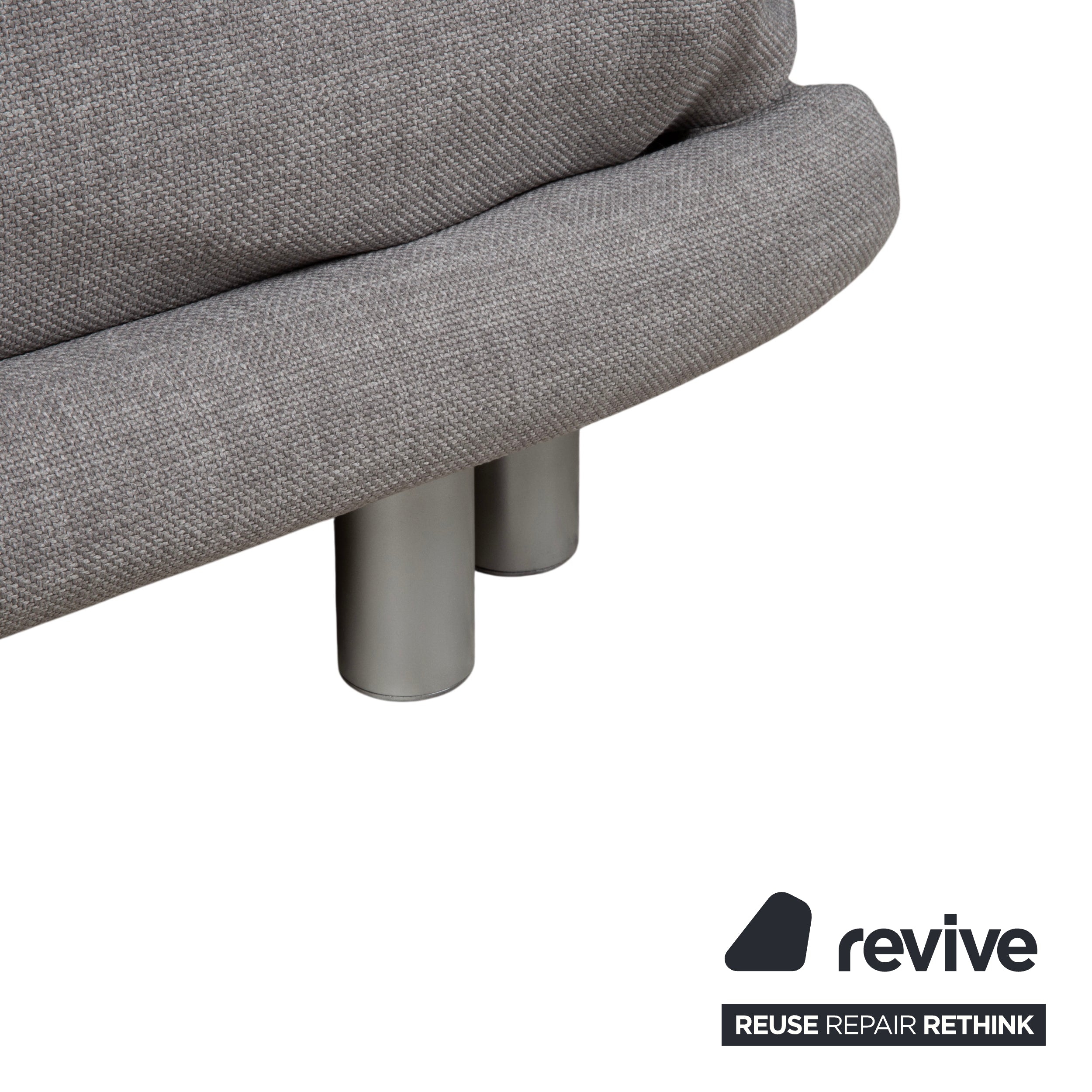 Ligne Roset Multy Stoff Dreisitzer Grau Sofa Couch manuelle Funktion Neubezug mit Armlehnen VIVO 601
