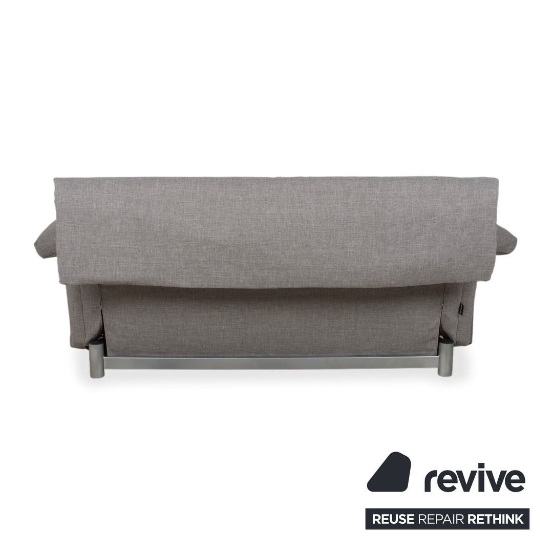 Ligne Roset Multy Fabric Three-Seater Grey Sofa Couch Manual Function New Upholstery with Armrests VIVO 601