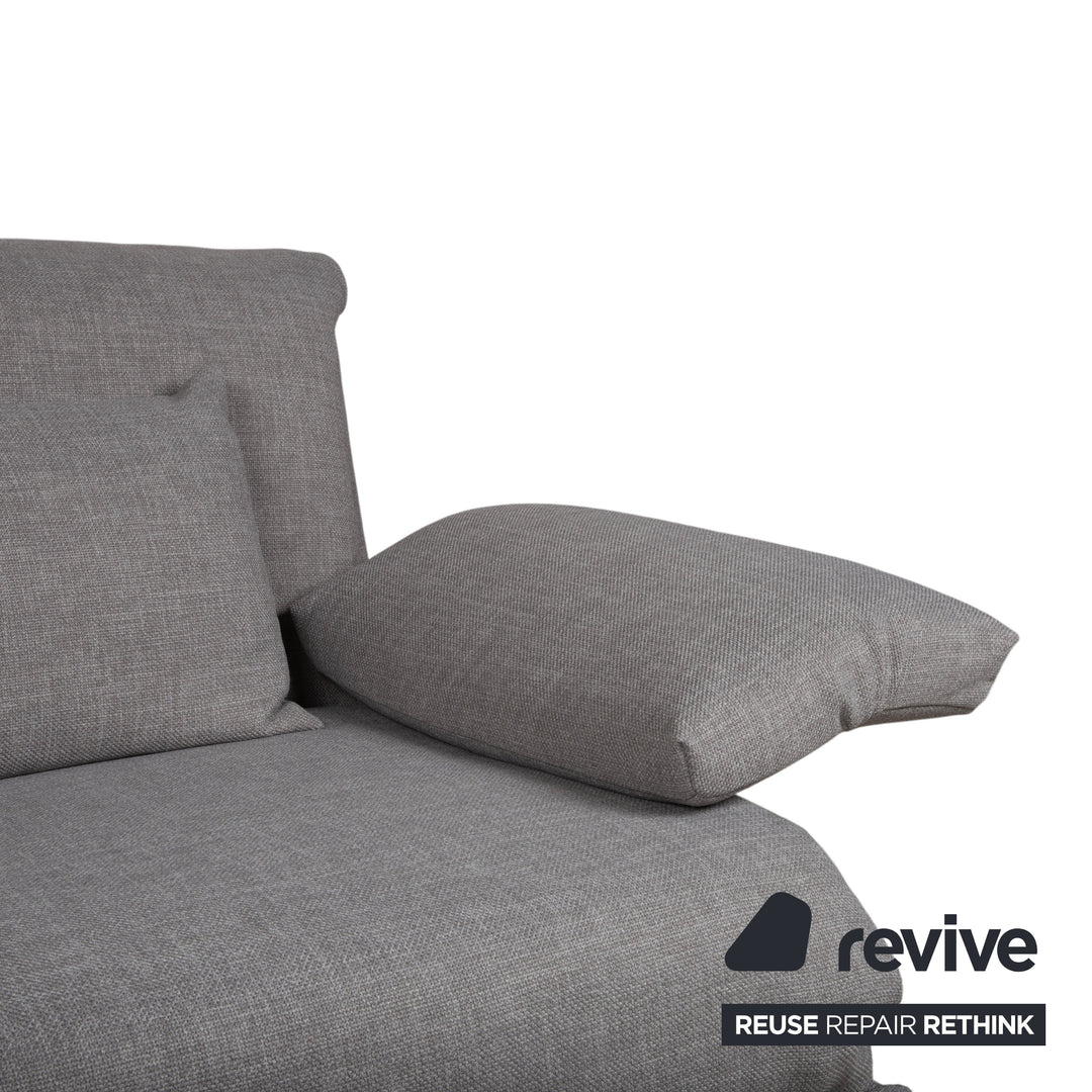 Ligne Roset Multy Stoff Dreisitzer Grau Sofa Couch manuelle Funktion Neubezug mit Armlehnen VIVO 601