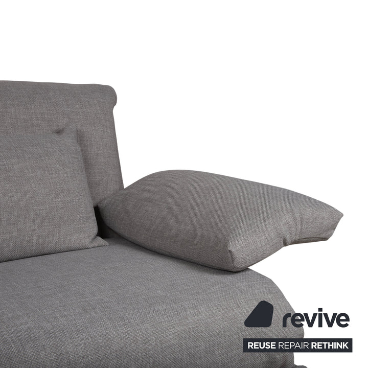 Ligne Roset Multy Stoff Dreisitzer Grau Sofa Couch manuelle Funktion Neubezug mit Armlehnen VIVO 601