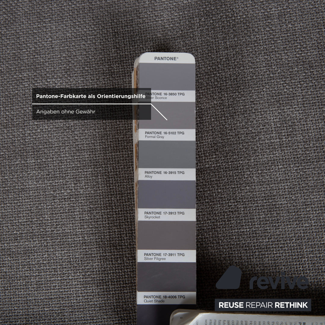 Ligne Roset Multy Stoff Dreisitzer Grau Sofa Couch manuelle Funktion Neubezug mit Armlehnen VIVO 601